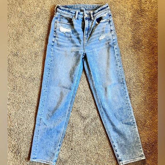 American Eagle Mom Jean Medium Wash Size 0 Regular - Picture 2 of 8